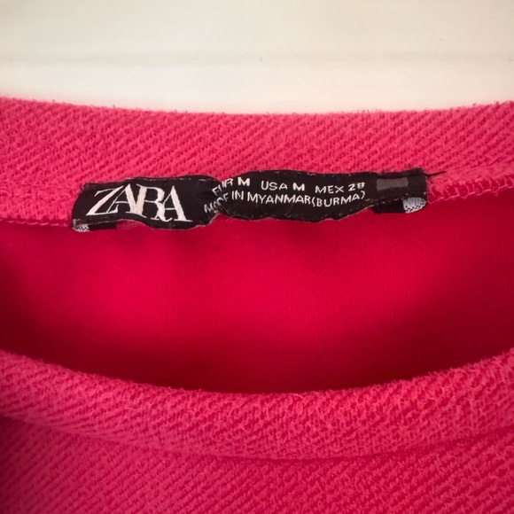 ZARA Hot Pink Short Sleeve Dress Mod Size M - Picture 4 of 5